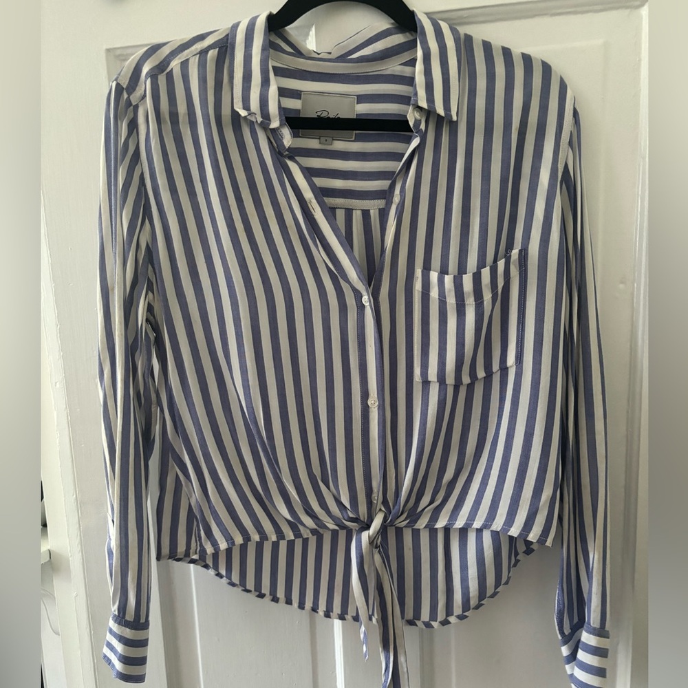 Rails blue and white striped blouse, small